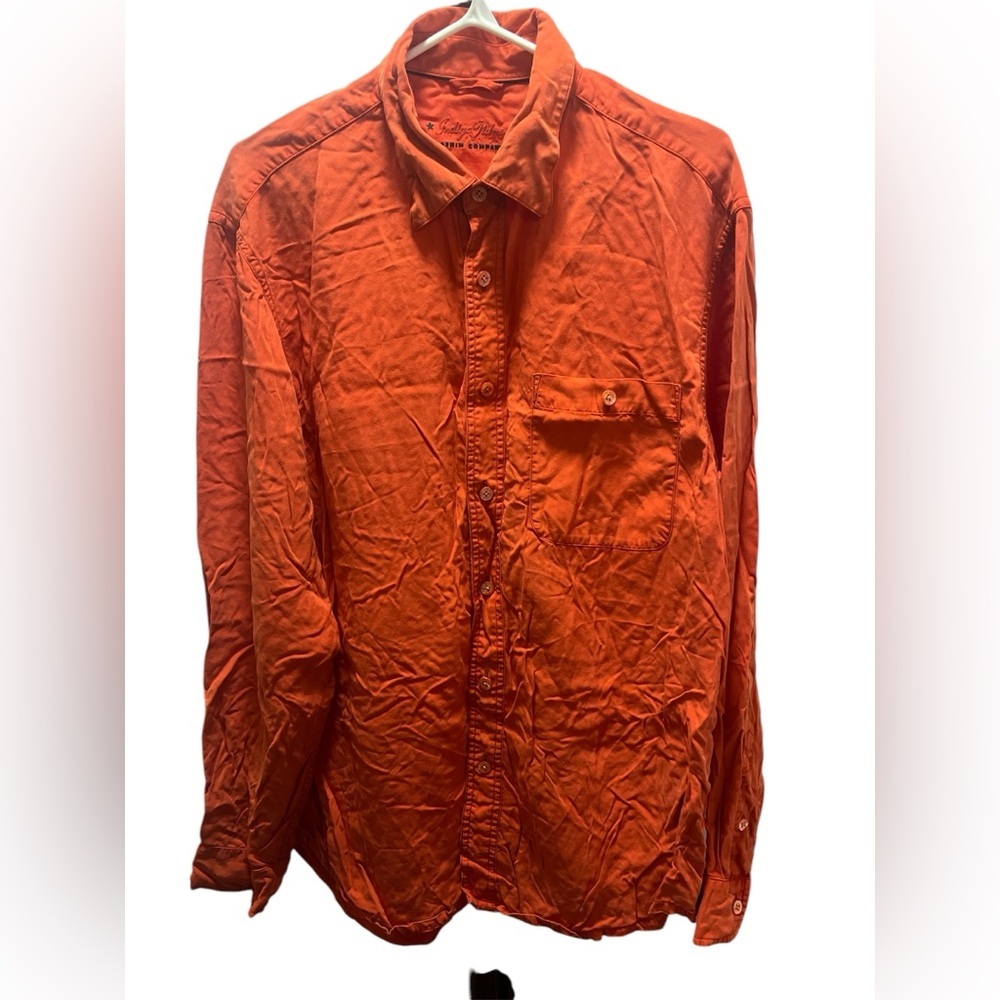 Vintage orange Indigo palms button down long sleeve